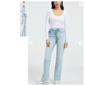 NEW Good American Good Boy Classic Jeans Haigh-Rise Straight Leg Size 22
